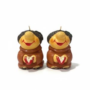 Charming Brown and Red Candle Holders